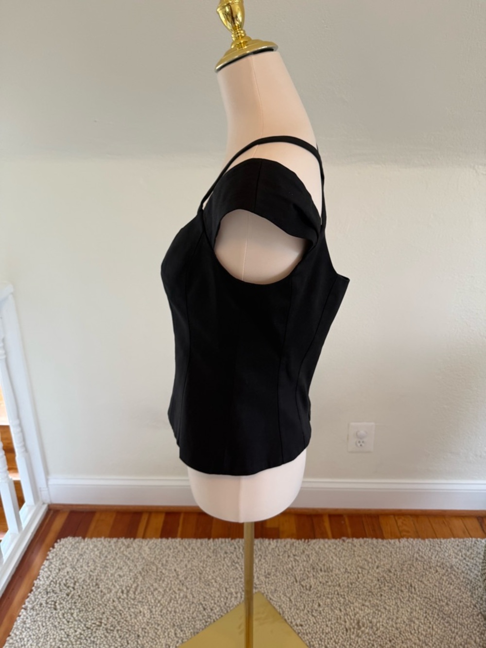 Nanette Lepore Black Corset-Style  Double-Strap Top Size 10 - Picture 2 of 10